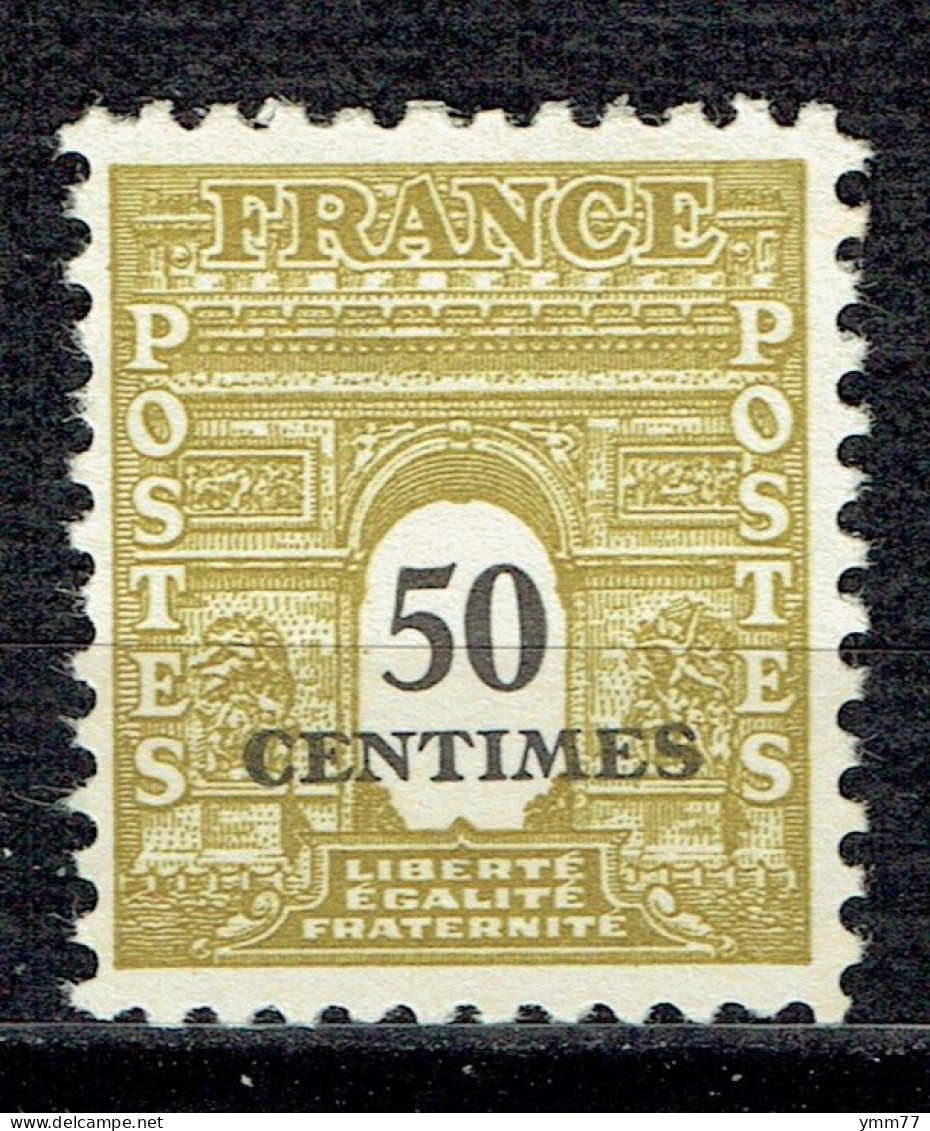 50 C Jaune-olive Type Arc De Triomphe - 1944-45 Arco Di Trionfo