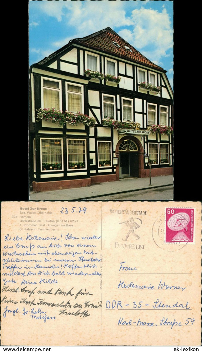 Ansichtskarte Hameln Hotel Zur Krone Osterstraße 30 1979 - Hameln (Pyrmont)