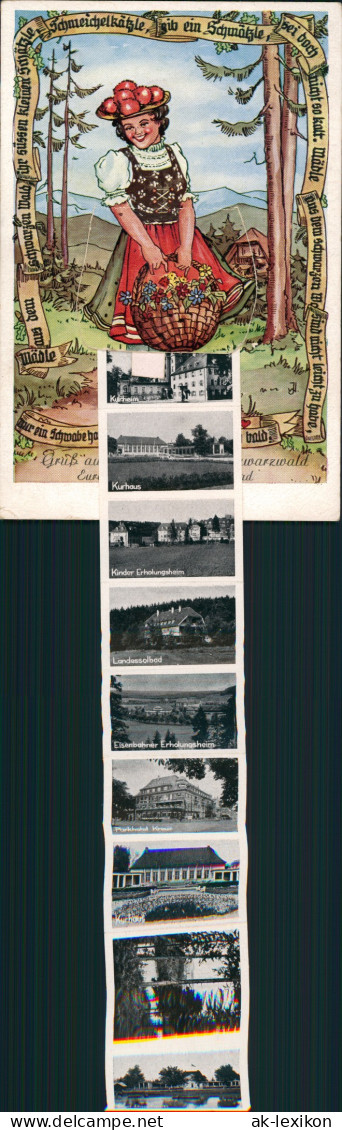 Ansichtskarte Bad Dürrheim Mädchen Mit Korb - Stadtansichten 1951 Leporello - Bad Dürrheim