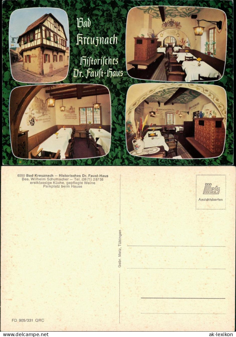 Bad Kreuznach Historisches Dr. Faust-Haus, Gastwirtschaft Innen & Außen 1965 - Bad Kreuznach