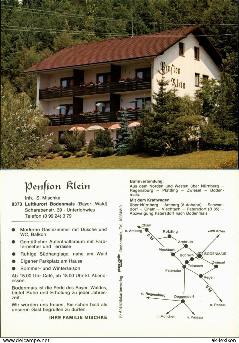 Bodenmais Pension Klein Inh.: S. Mischke, Reklame-Karte 1970 - Bodenmais