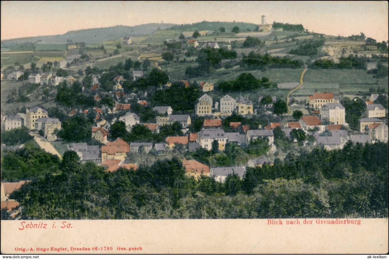 Ansichtskarte Sebnitz Blick Nach Der Grenadierburg 1912 - Sebnitz