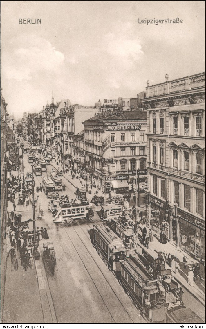 Mitte-Berlin Leipziger Straße - Geschäfte Straßenbahn Verkehr 1913 - Mitte