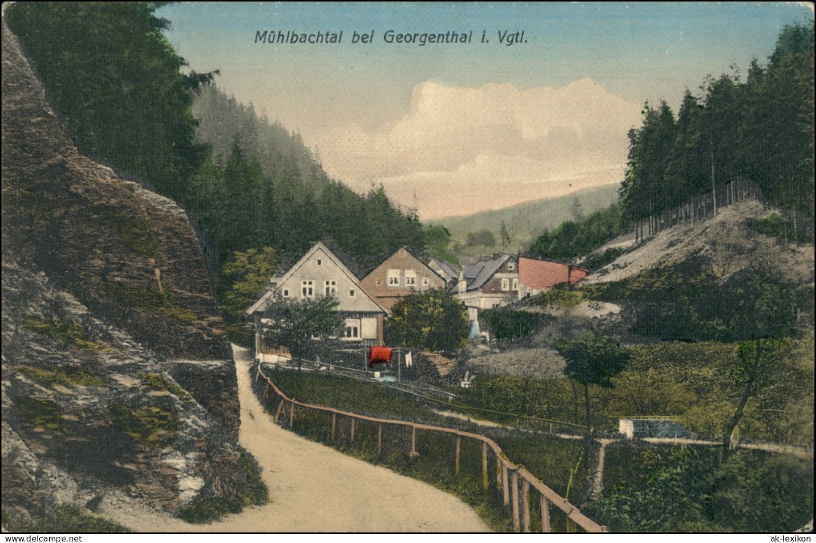 Ansichtskarte Sachsenberg-Georgenthal-Klingenthal Mühlbachtal 1912 - Klingenthal