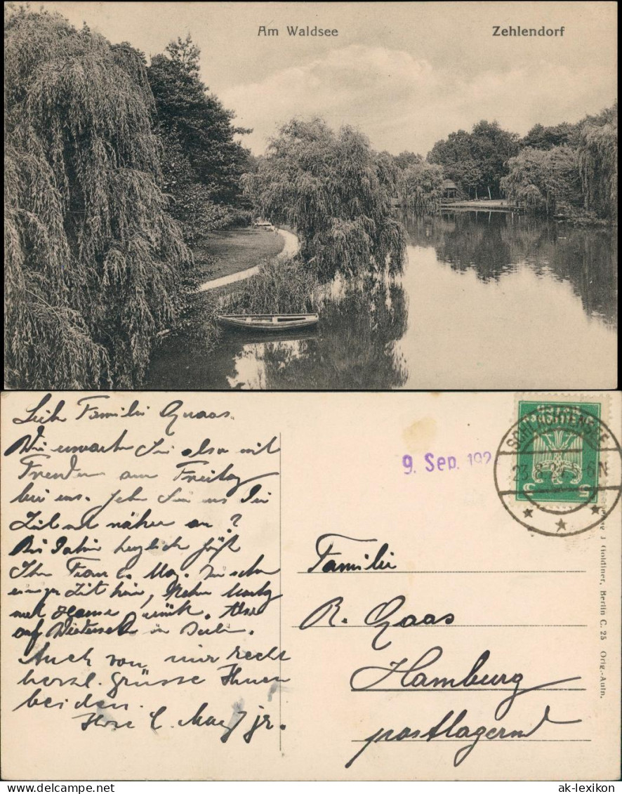 Ansichtskarte Zehlendorf-Berlin Am Waldsee 1924 - Zehlendorf