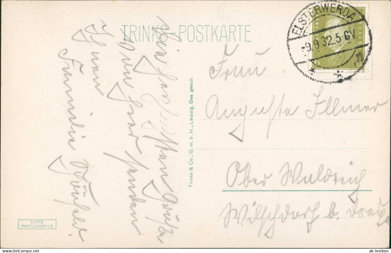 Ansichtskarte Elsterwerda Wikow Elsterstraße Und Postamt 1932 - Elsterwerda