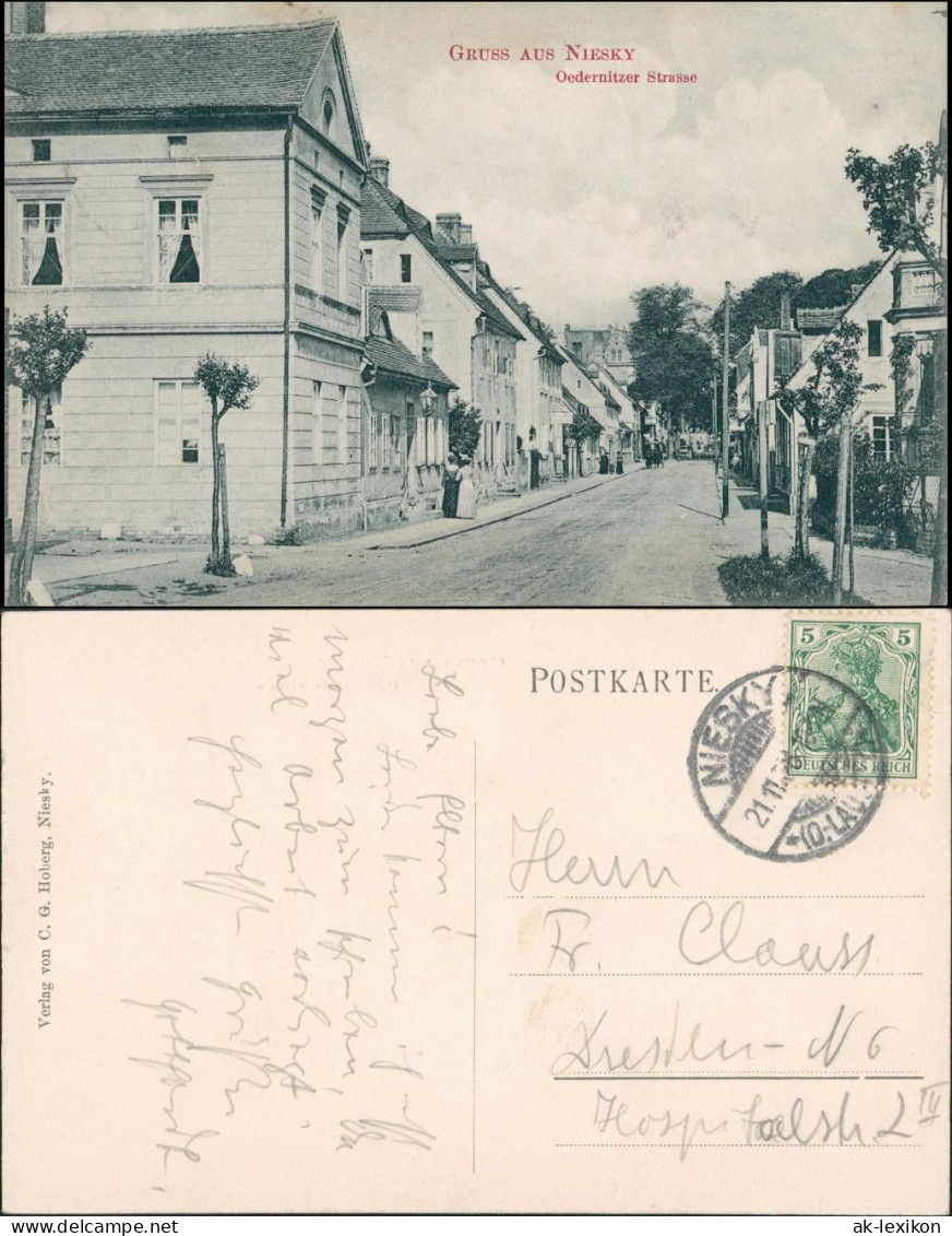 Ansichtskarte Niesky Niska Oedernitzer Strasse 1913 - Niesky