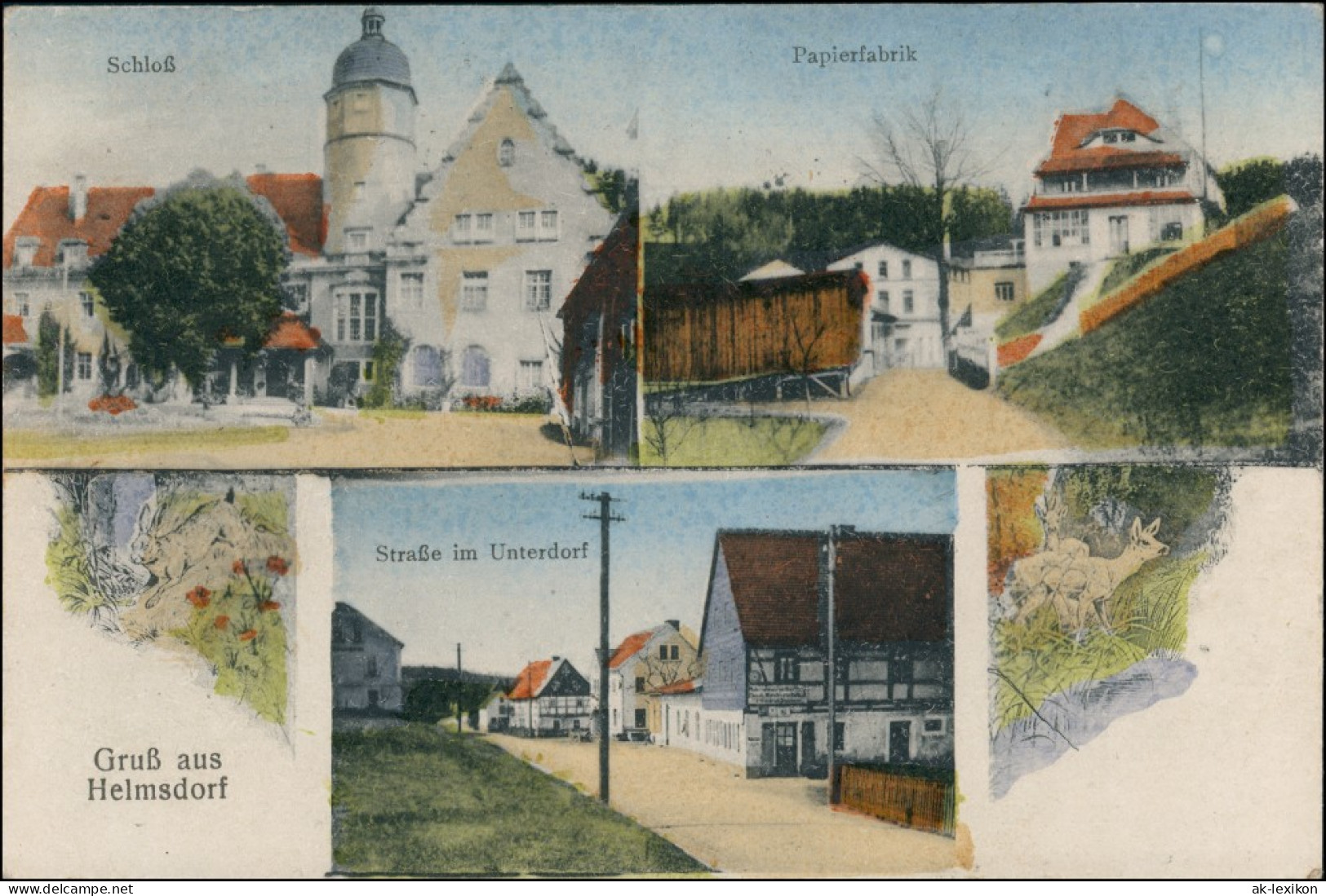 Ansichtskarte Stolpen Straße, Papierfabrik, Schloß 1919 - Stolpen