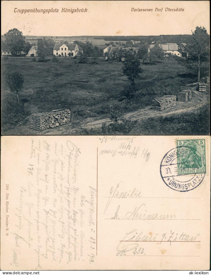 Ansichtskarte Otterschütz-Königsbrück Kinspork Verlassenes Dorf 1916 - Königsbrück