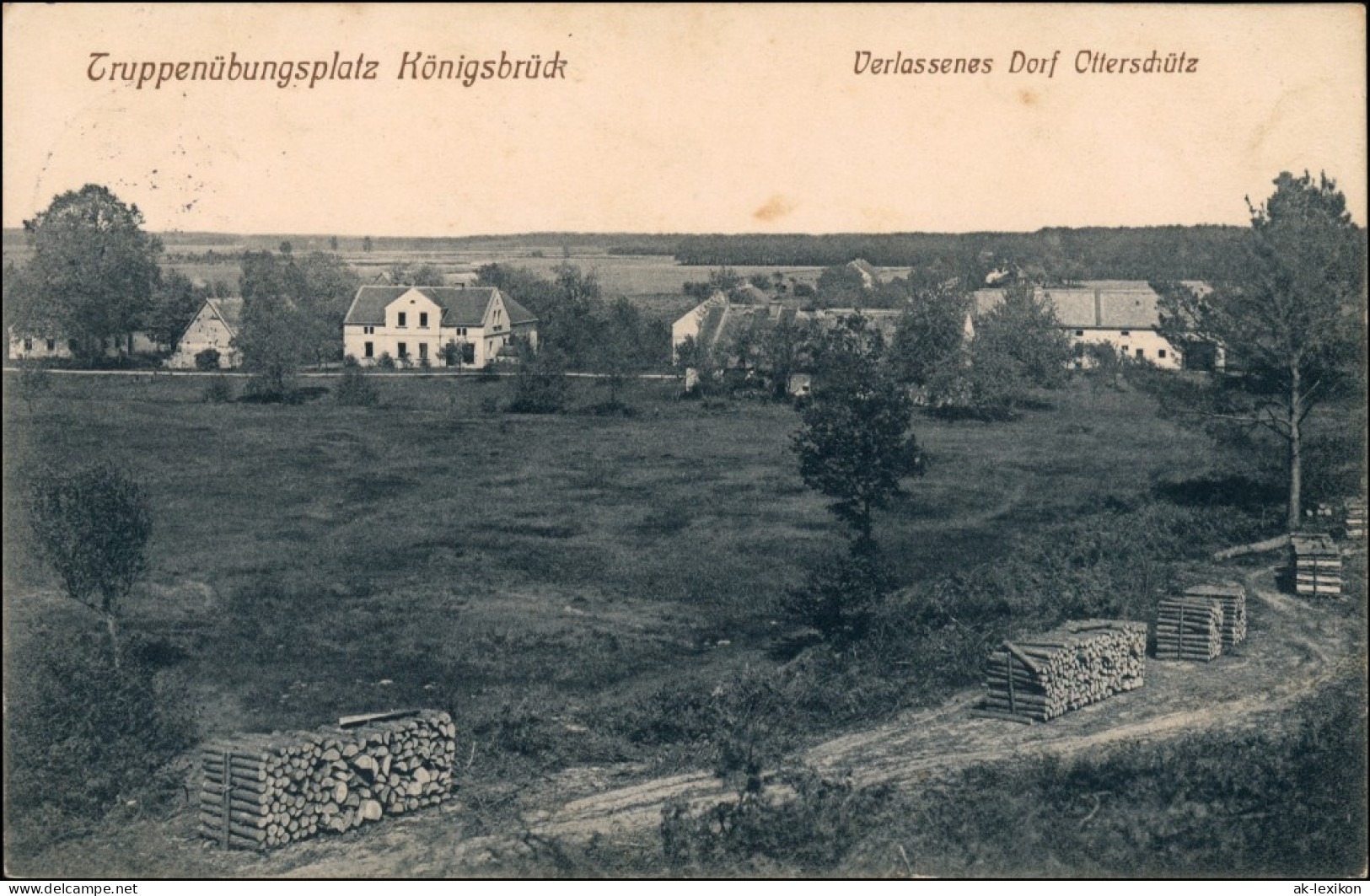 Ansichtskarte Otterschütz-Königsbrück Kinspork Verlassenes Dorf 1916 - Königsbrück