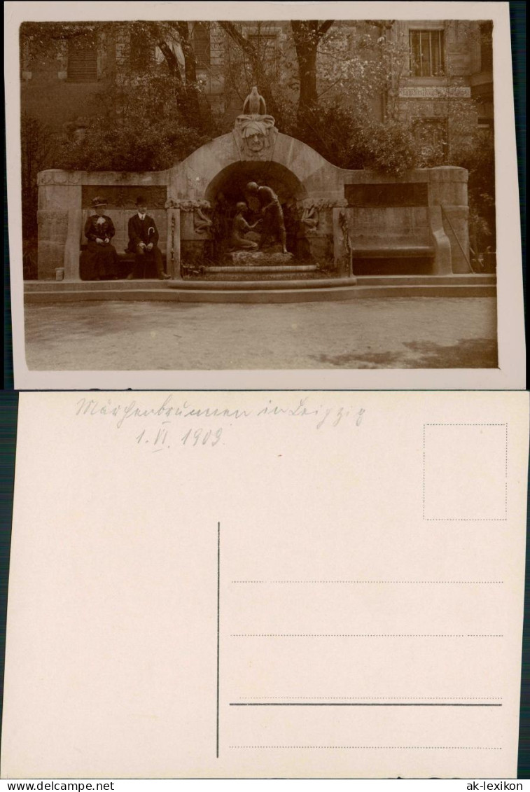 Ansichtskarte Leipzig Privatfotokarte Märchenbrunnen 1909 - Leipzig