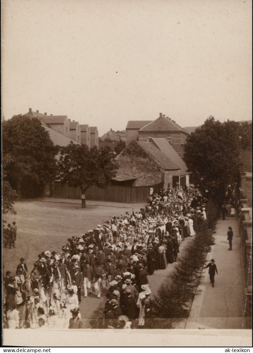 Ansichtskarte  Umzug - Feier, Straßenpartie 1908 - Unclassified