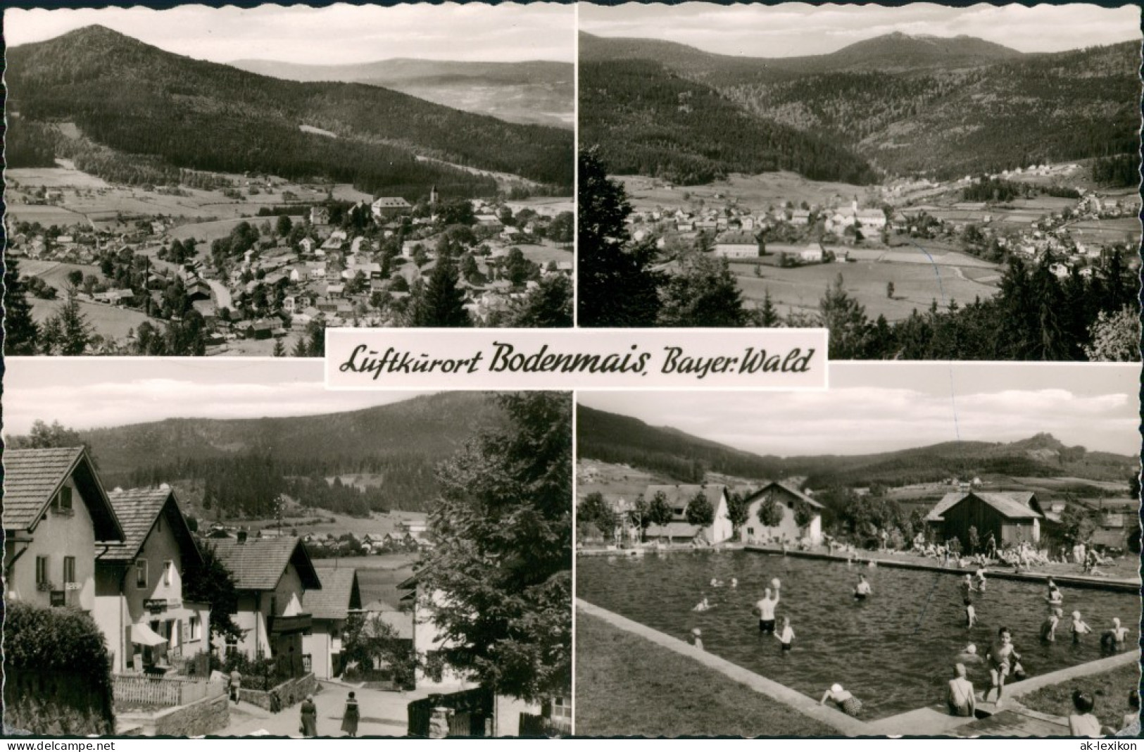 Ansichtskarte Bodenmais Stadt, Schwimmbad, Straße 1963 - Bodenmais