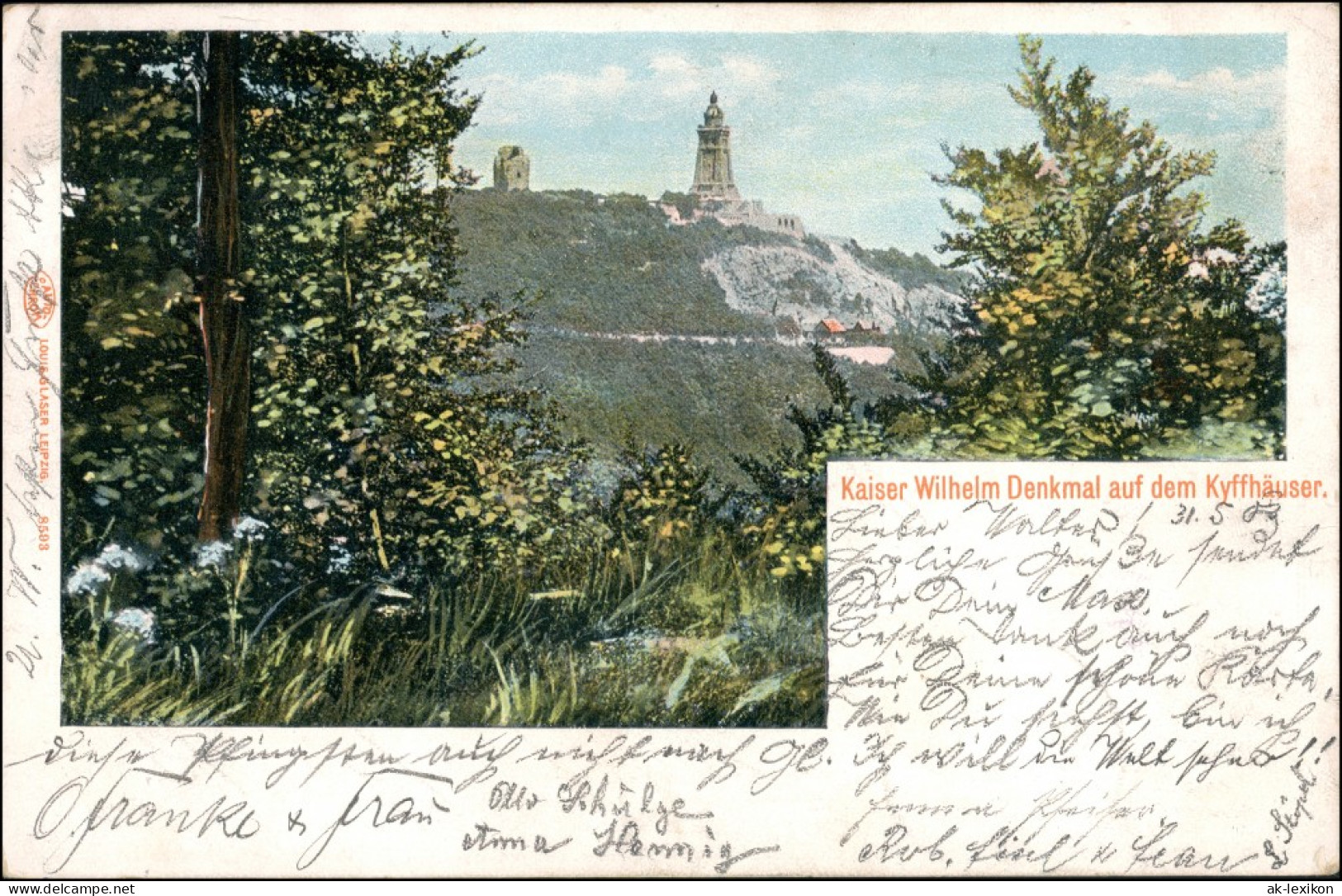 Kelbra (Kyffhäuser) Blick Auf Kaiser-Friedrich-Wilhelm Denkmal 1903 - Kyffhäuser