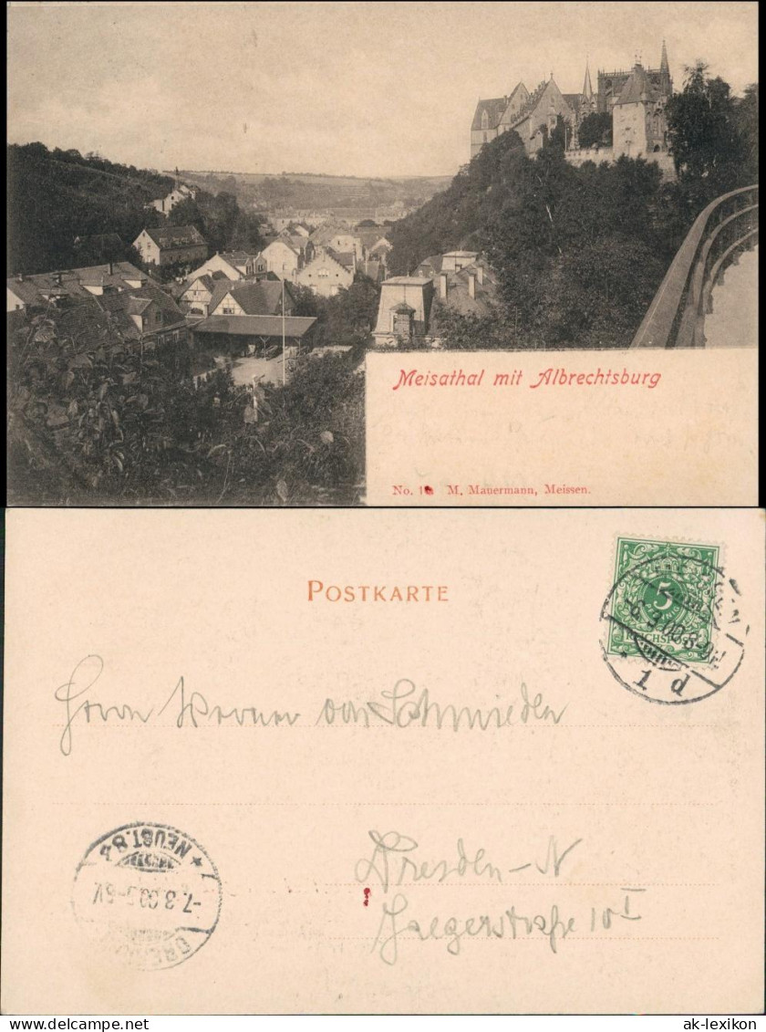 Ansichtskarte Meißen Meisathal Mit Albrechtsburg 1900 - Meissen