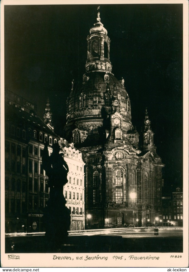 Dresden Frauenkirche Bei Nacht, Foto AK 1956/1962 Walter Hahn:10826 - Dresden