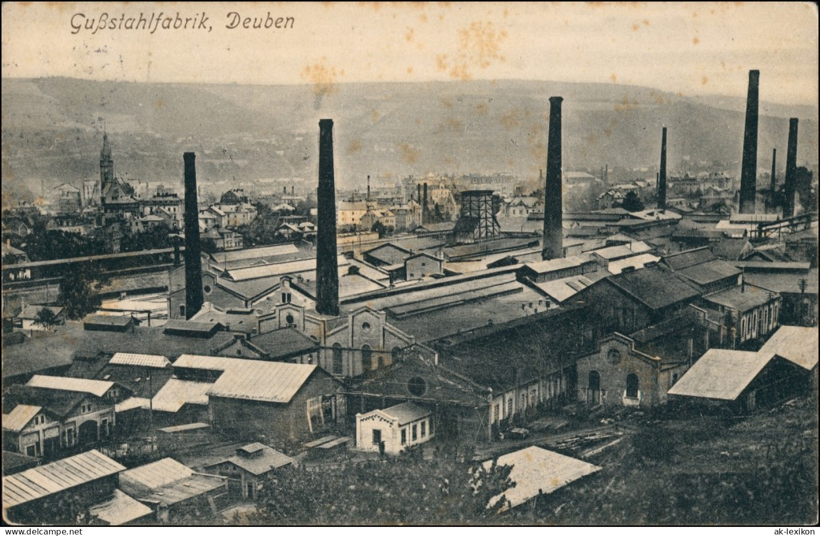 Ansichtskarte Deuben-Freital Stadt Gußstahlfabrik 1908 - Freital