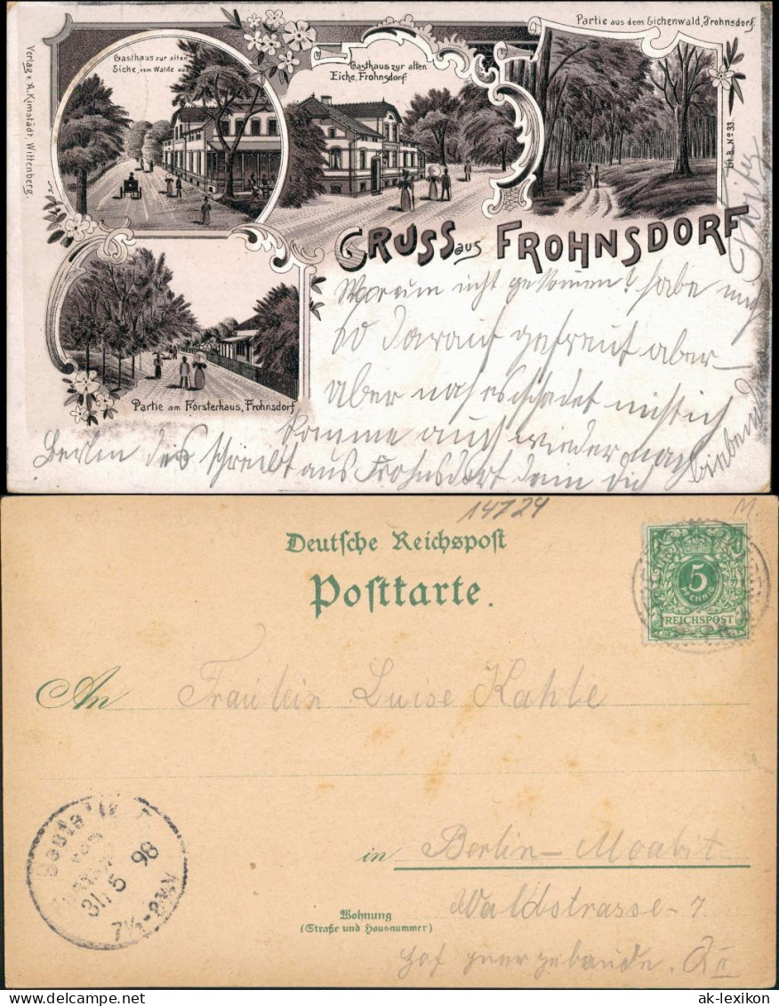 Ansichtskarte Litho AK Frohnsdorf-Treuenbrietzen Straßen, Geschäfte 1898 - Treuenbrietzen