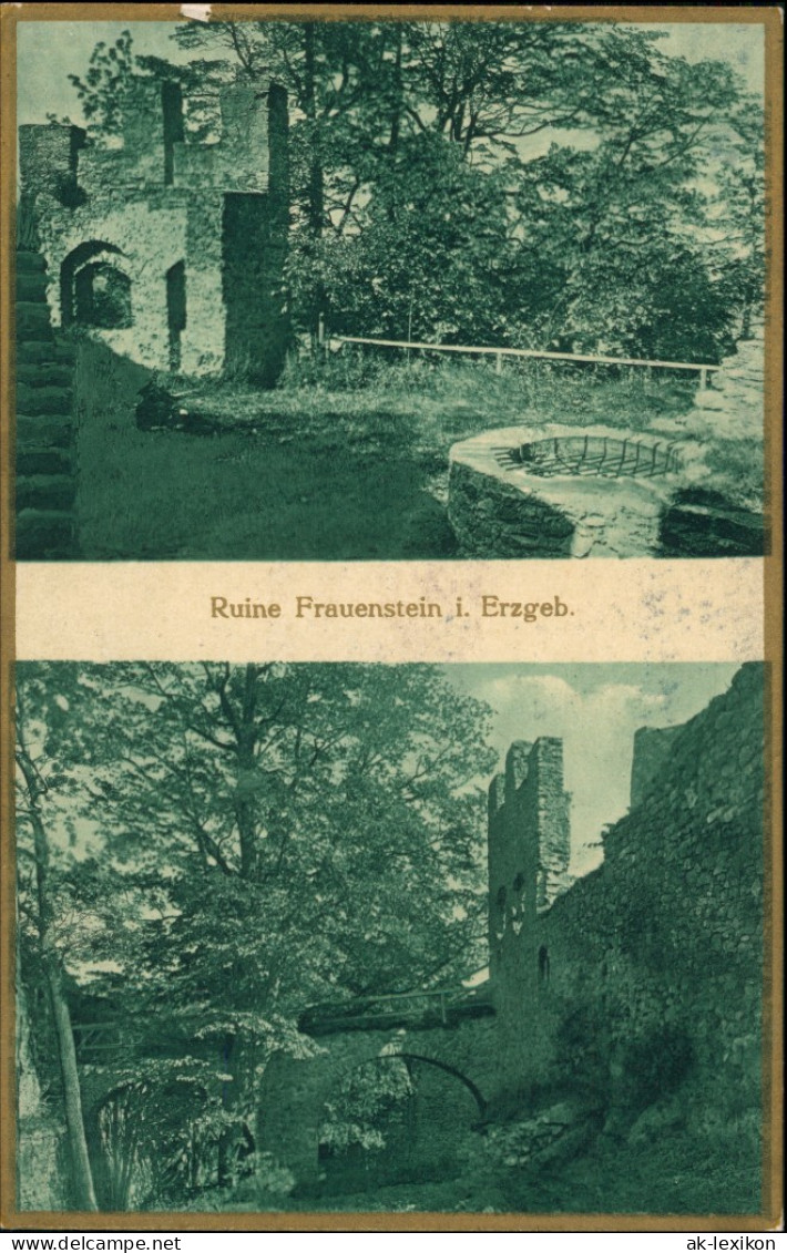 Ansichtskarte Frauenstein (Erzgebirge) Schloß Und Burgruine BROMOGOLD 1922 - Frauenstein (Erzgeb.)