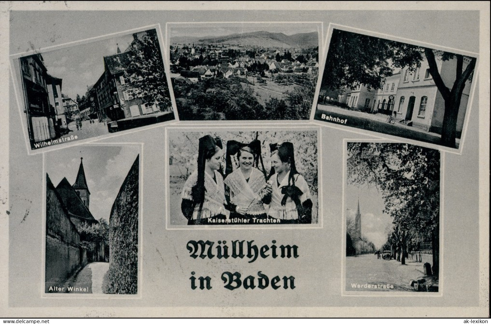 Ansichtskarte Müllheim (Baden) MB: Wilhelmstraße, Alter Winkel 1942 - Muellheim