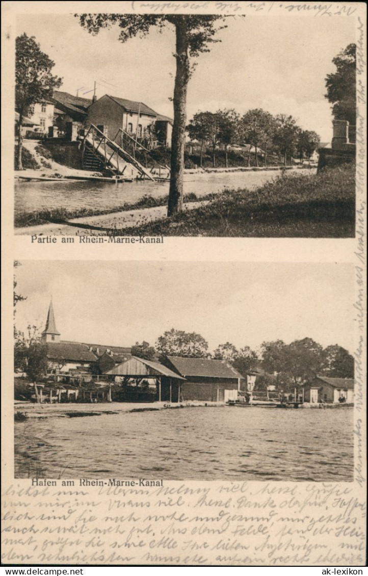 CPA Gerden Lagarde (Moselle) 2 Bild Rhein-Marne Kanal 1915 - Sonstige & Ohne Zuordnung
