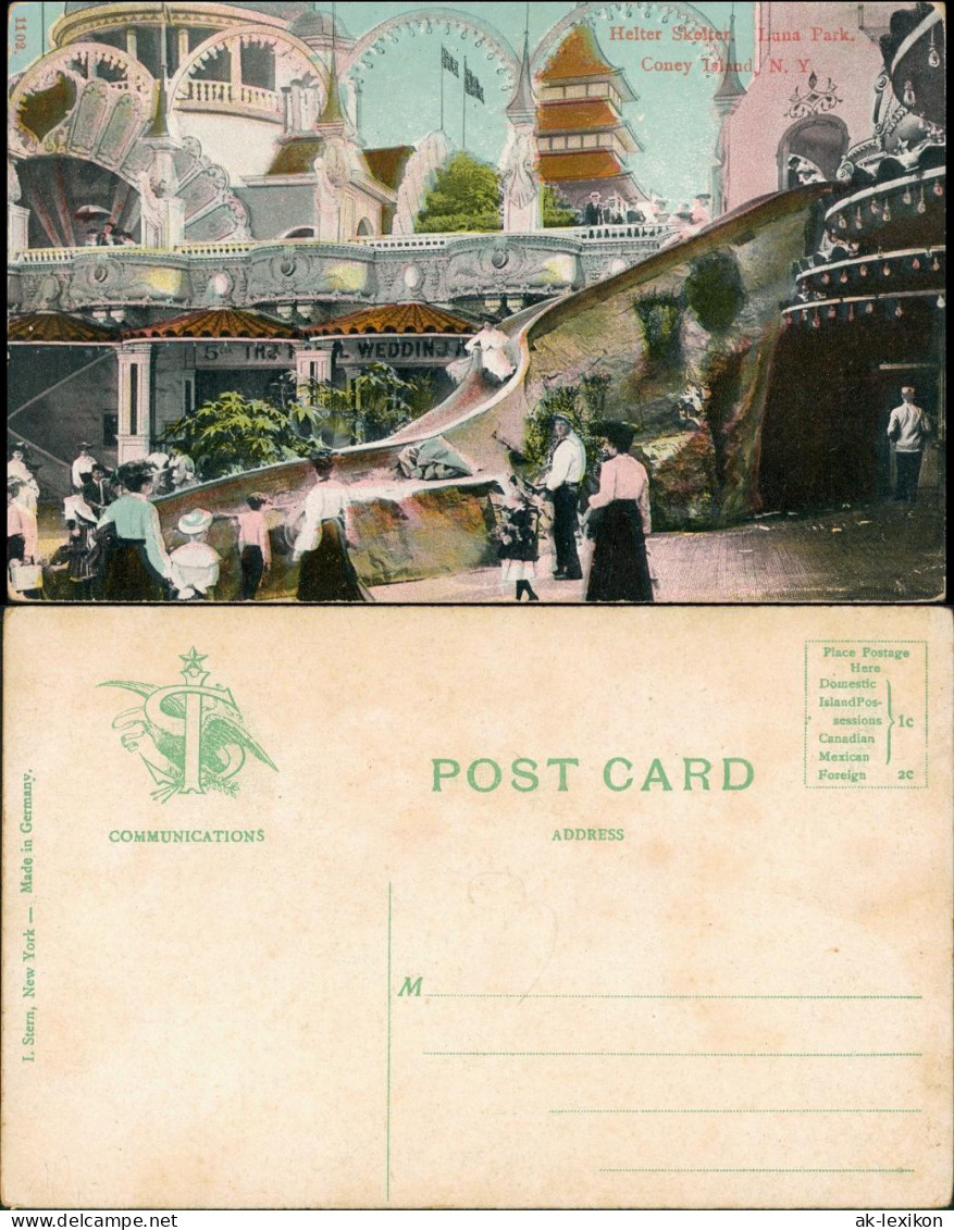 Postcard Brooklyn Coney Island Helter Skelter Luna Park 1911 - Other & Unclassified