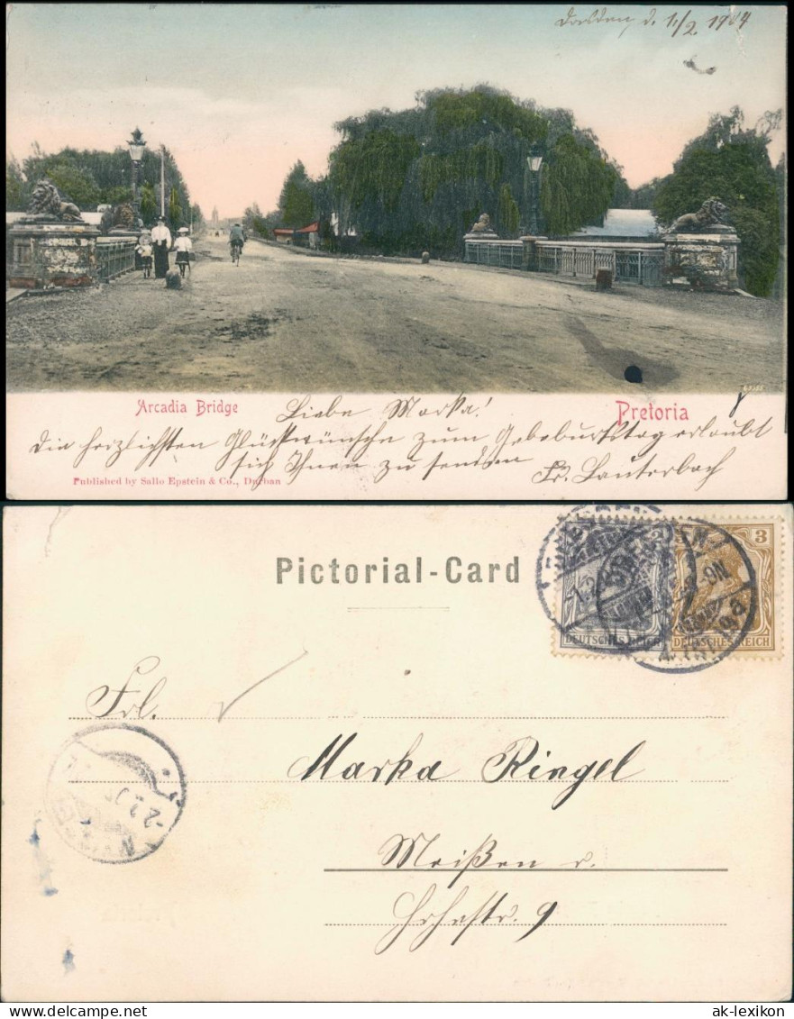 Postcard Pretoria Tshwane Straßenpartie Arcadia Brücke 1905 - Südafrika
