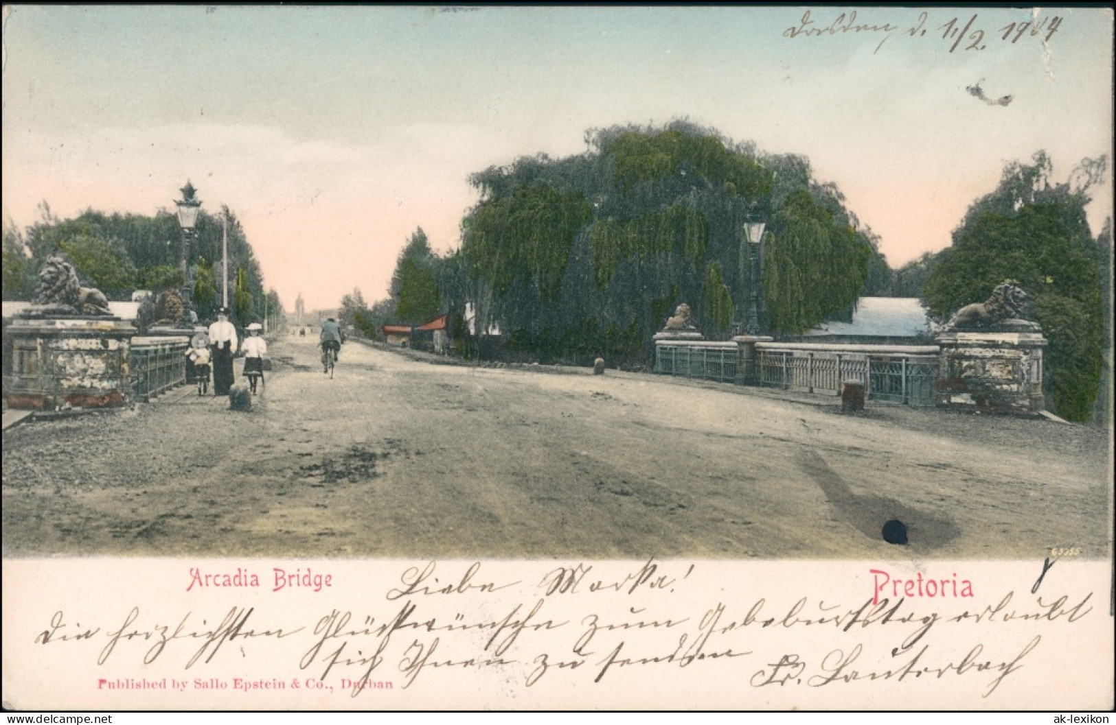 Postcard Pretoria Tshwane Straßenpartie Arcadia Brücke 1905 - Zuid-Afrika