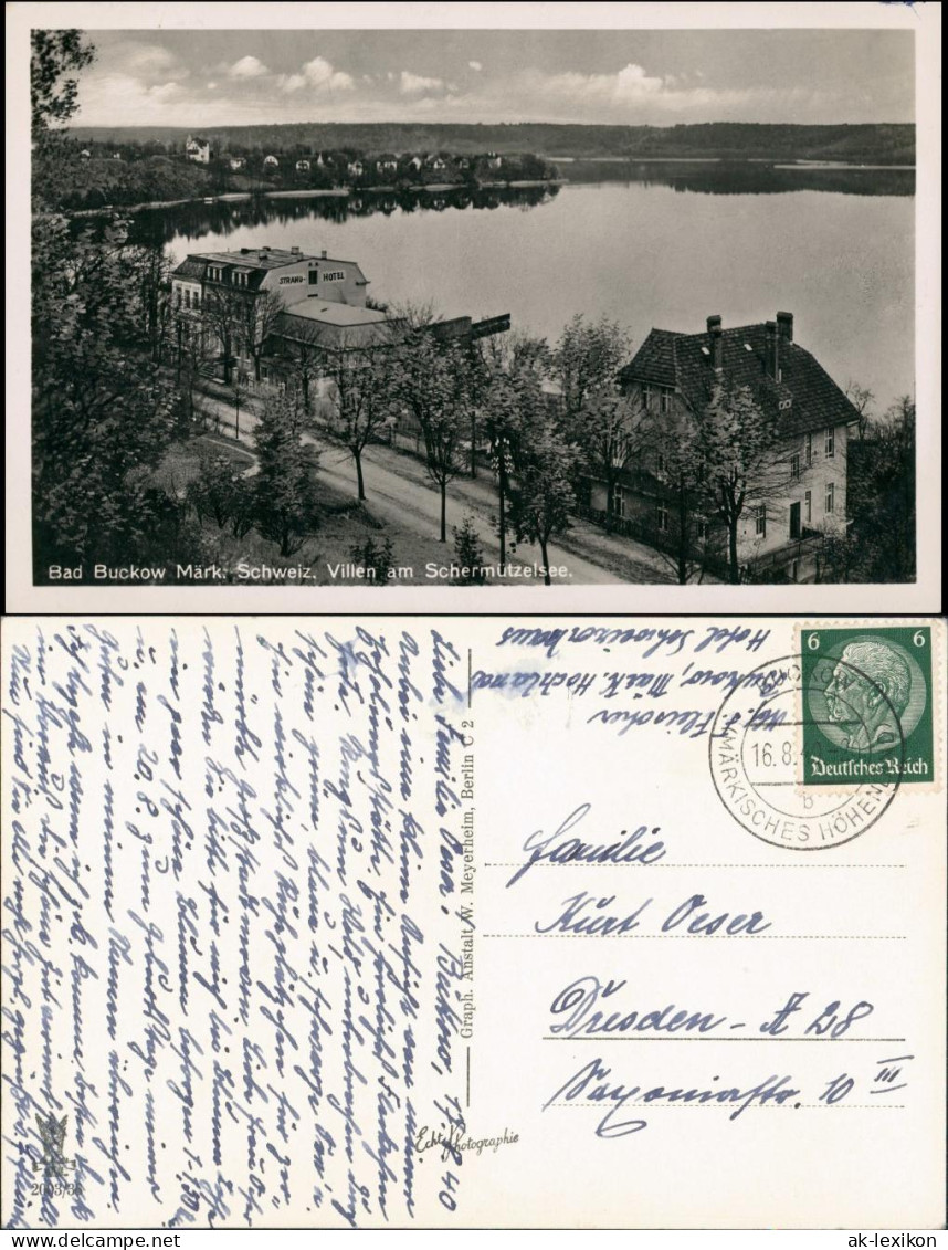 Ansichtskarte Buckow (Märkische Schweiz) Villen Am Schermützelsee 1940 - Buckow