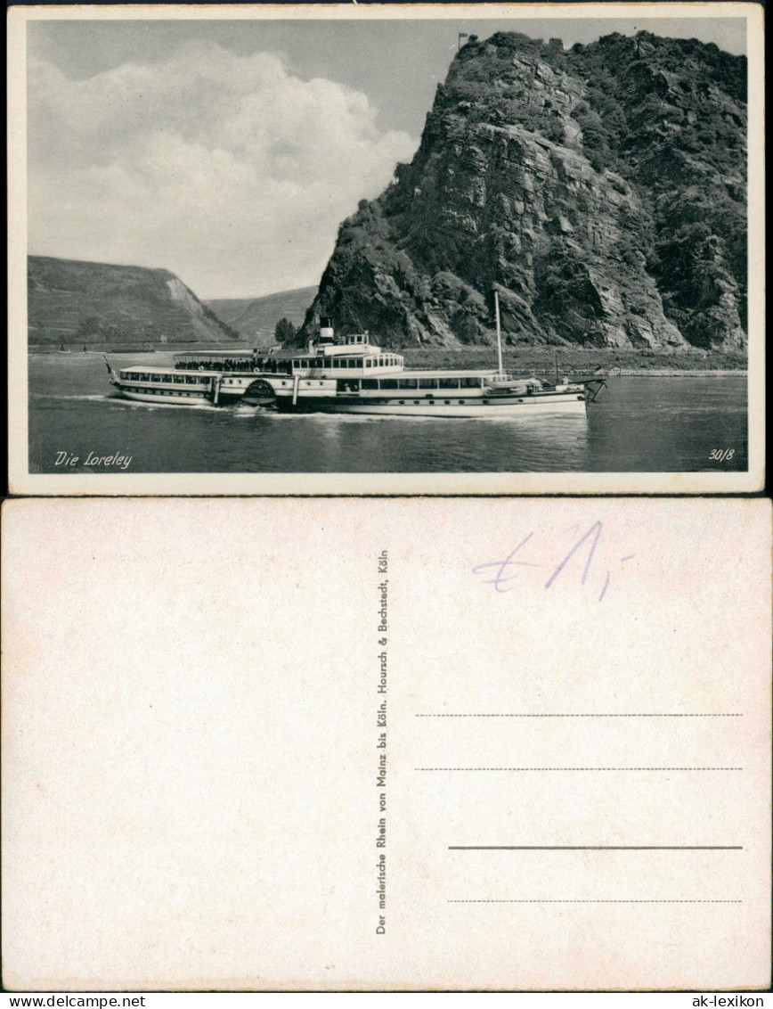 Sankt Goar Rheindampfer Rhein Schiff Passiert Loreley-Felsen 1930 - St. Goar