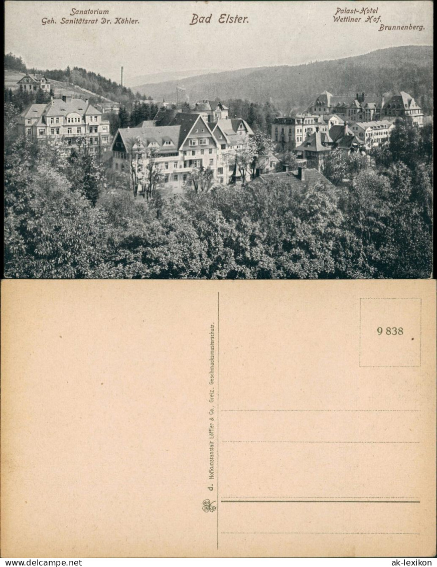 Ansichtskarte Bad Elster Sanatorium, Palast Hotel 1909 - Bad Elster