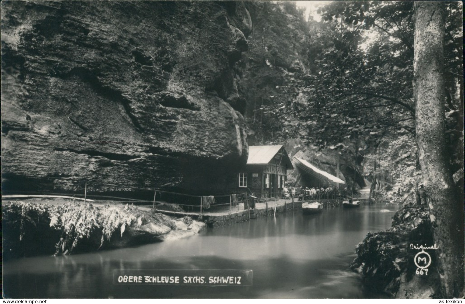 Ansichtskarte Hinterhermsdorf-Sebnitz Obere Schleuse 1912 - Hinterhermsdorf