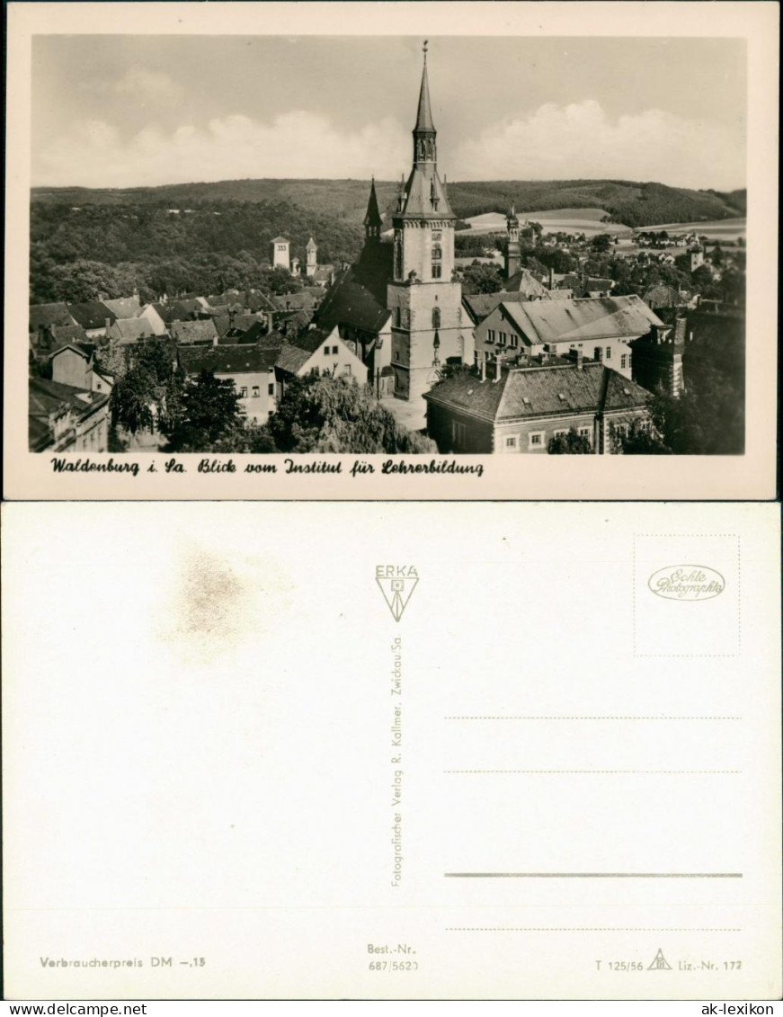 Waldenburg (Sachsen) Panorama Blick Vom Institut Für Lehrerbildung 1956 - Waldenburg (Sachsen)