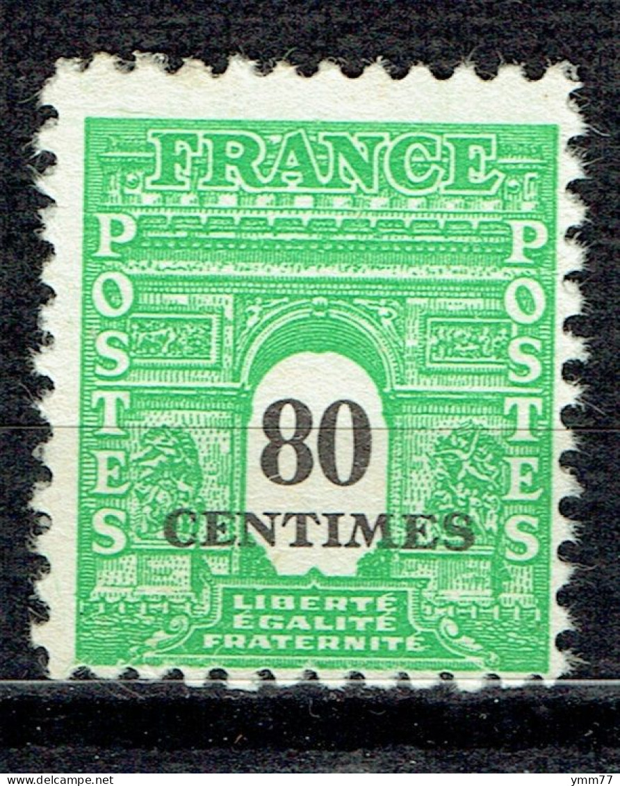 80 C Vert-jaune Type Arc De Triomphe - 1944-45 Arco Di Trionfo