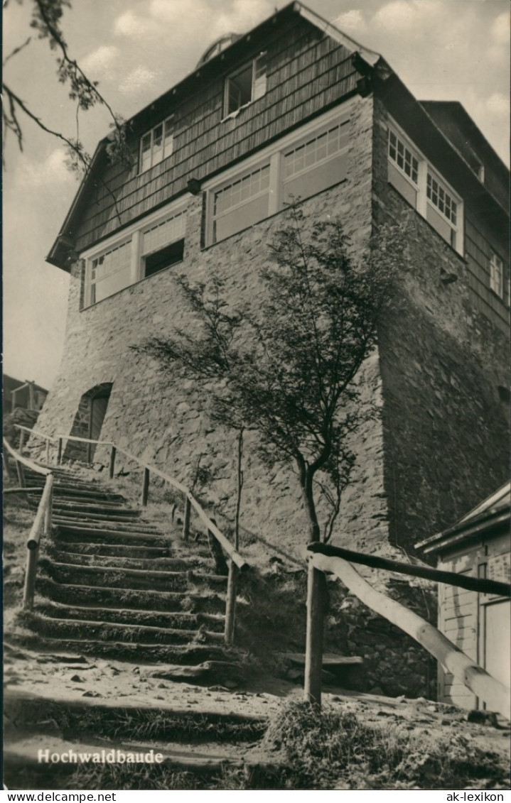 Ansichtskarte Oybin Hochwaldbaude, Treppe 1956 - Oybin