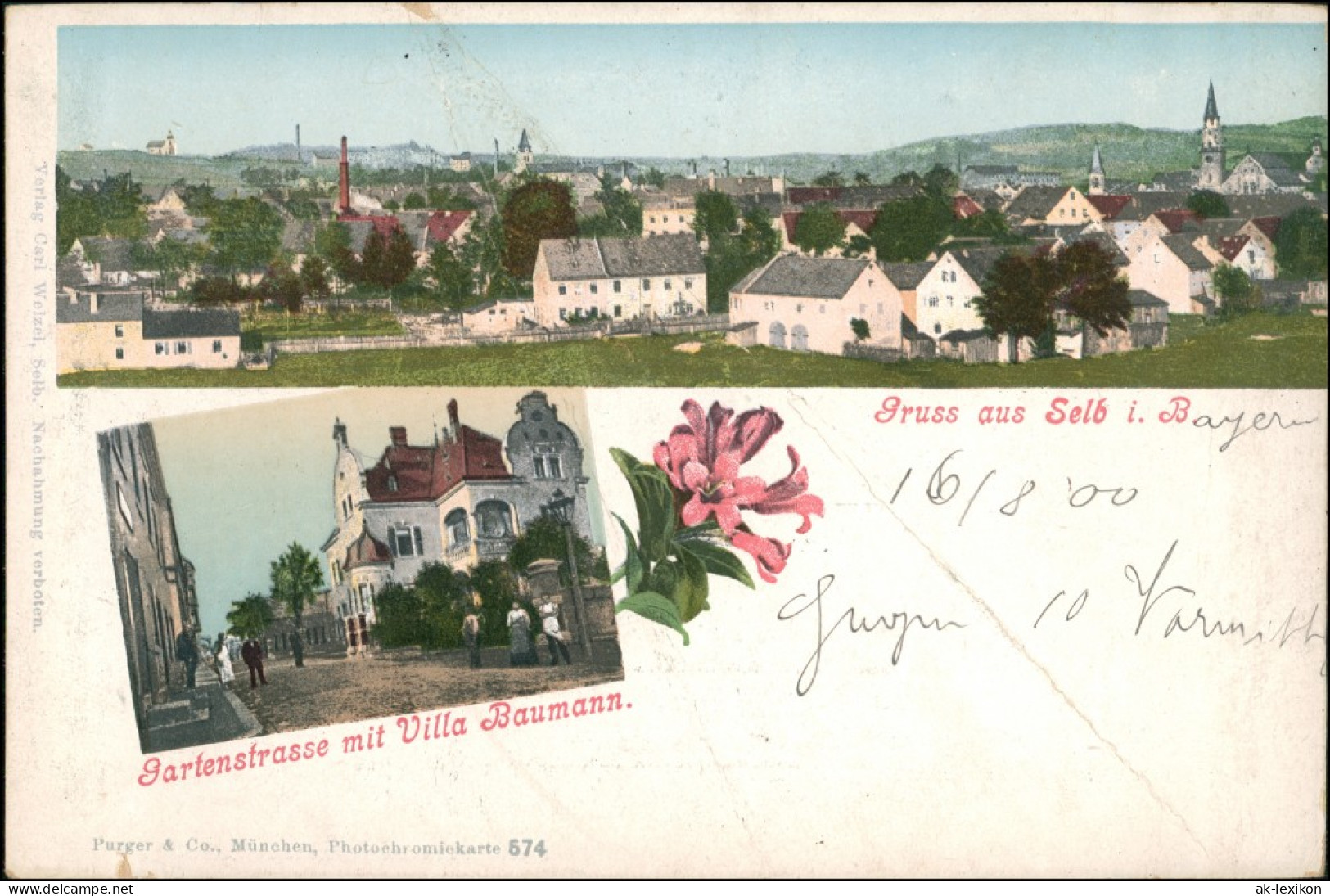 Litho AK Selb (Bayern) Gruss-aus-Litho Mit Gartenstraße, Villa Baumann  1900 - Selb