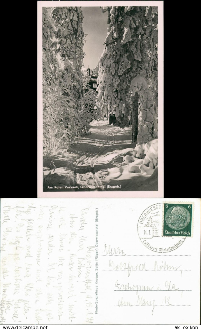 Oberwiesenthal Verschneite Wald-Partie Erzgebirge 1941  Stempel Oberwiesenthal - Oberwiesenthal