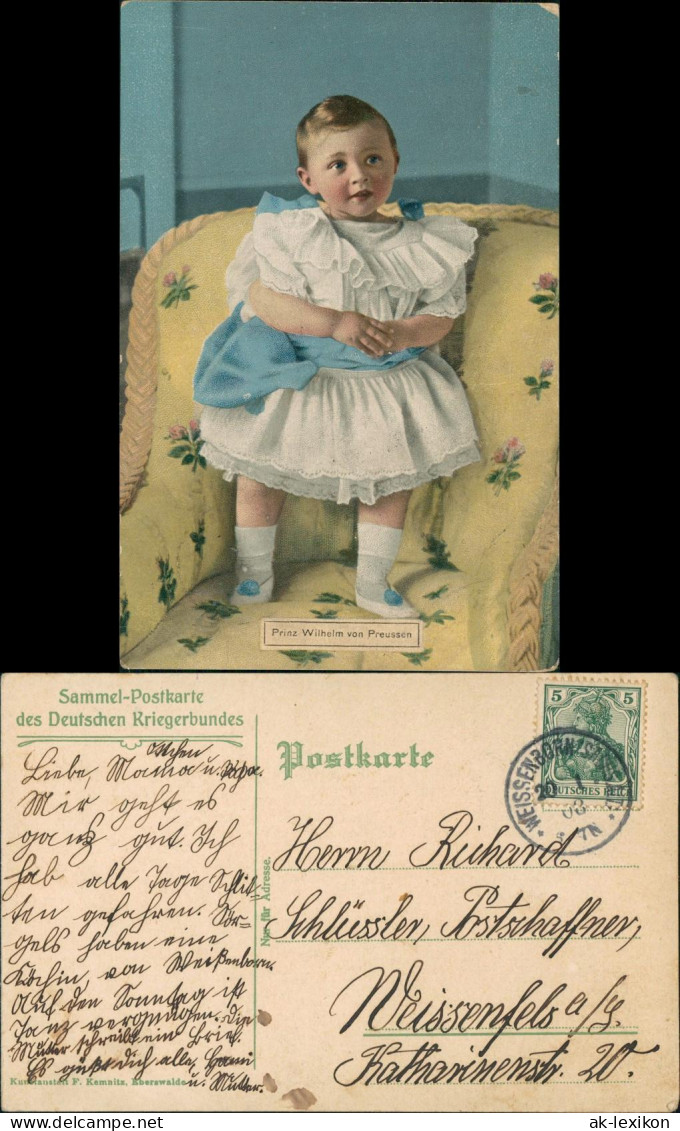 Ansichtskarte  Prinz Wilhelm Von Preussen PK Des Dt. Kriegerbundes 1908 - Portretten