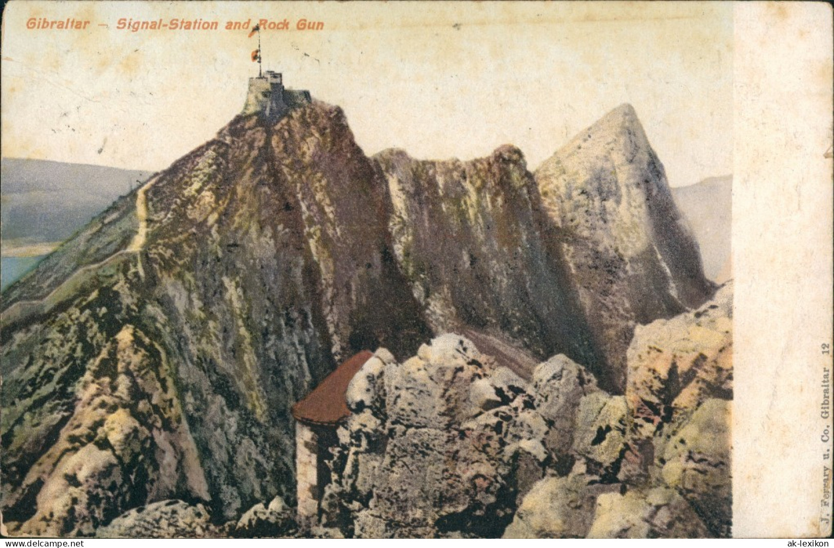 Gibraltar Signal-Station And Rock Gun, Signalstation, Felsen 1909 - Gibilterra