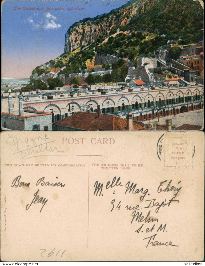 Postcard Gibraltar Casemates Barracks, Panorama Gesamtansicht 1910 - Gibraltar