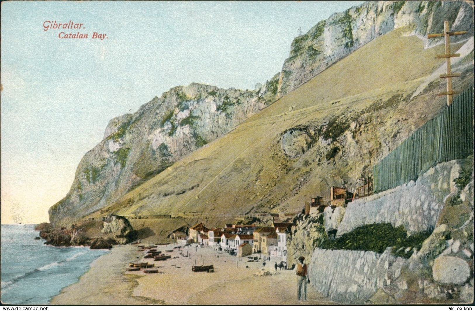 Gibraltar Catalan Bay Abgelegenes Wohnviertel Felsen Partie 1910 - Gibraltar