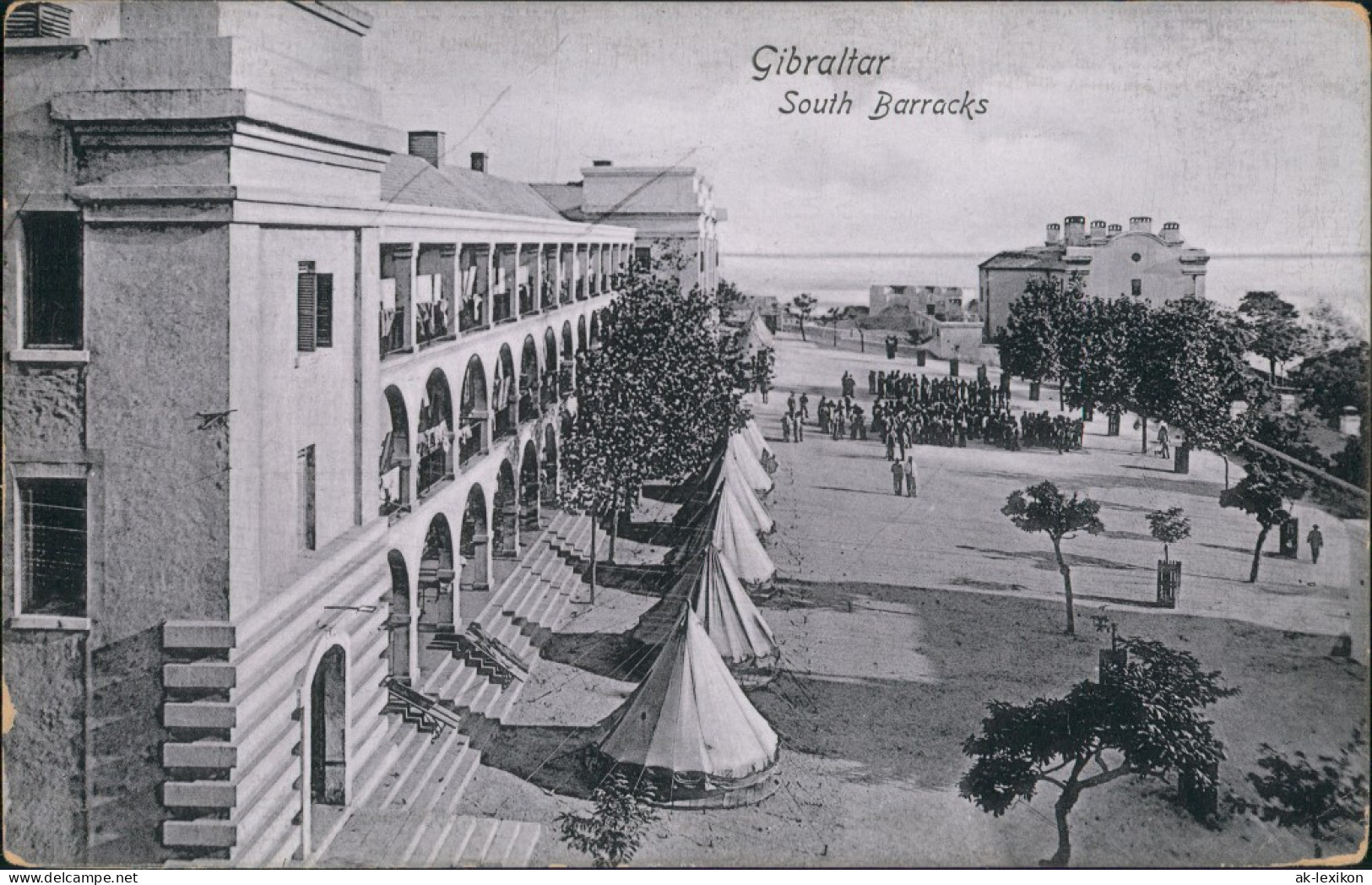 Postcard Gibraltar South Barracks 1911 - Gibraltar