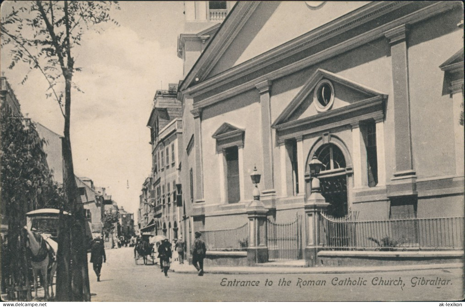 Postcard Gibraltar Entrance To The Roman Catholic Church, Gibraltar 1911 - Gibraltar