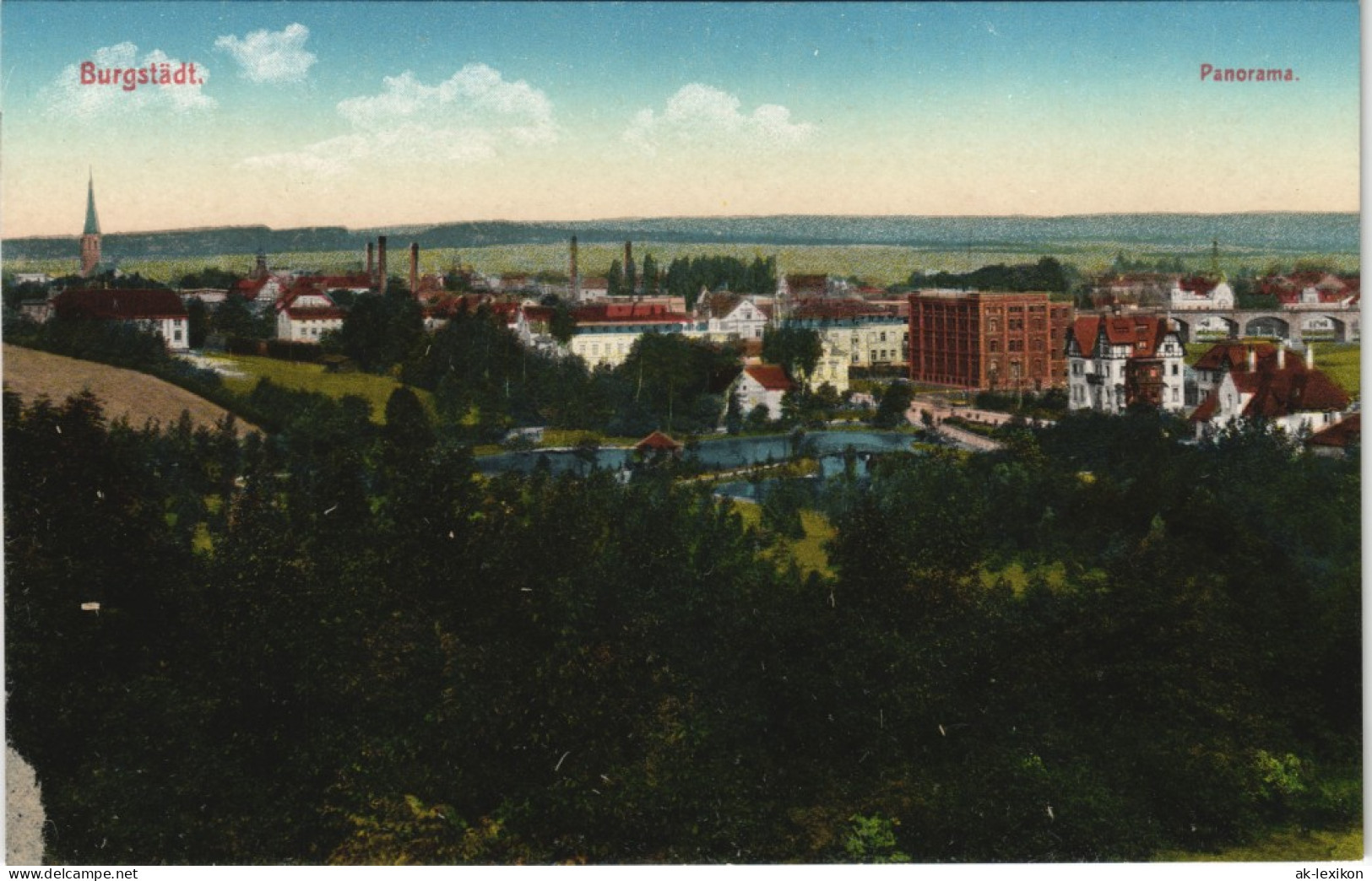 Ansichtskarte Burgstädt Blick Auf Die Stadt Fabriken 1913 - Burgstaedt