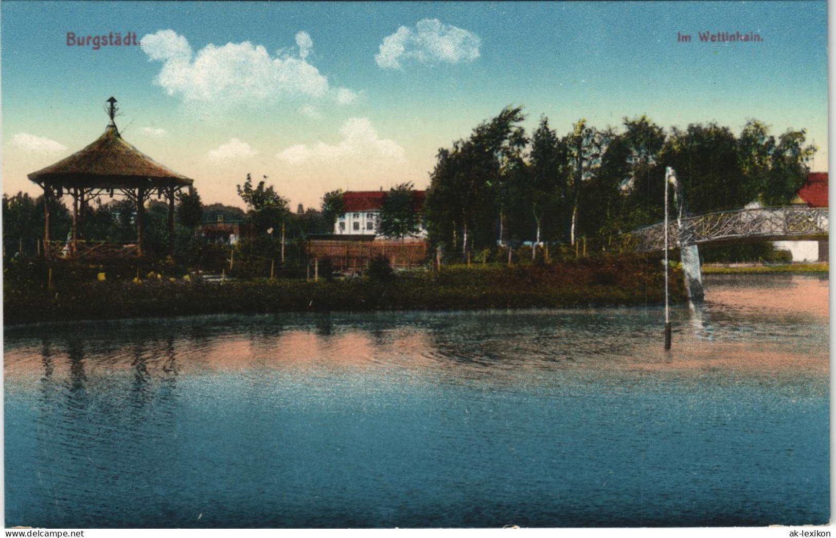 Ansichtskarte Burgstädt Im Wettinhain - Pavillon 1913 - Burgstaedt