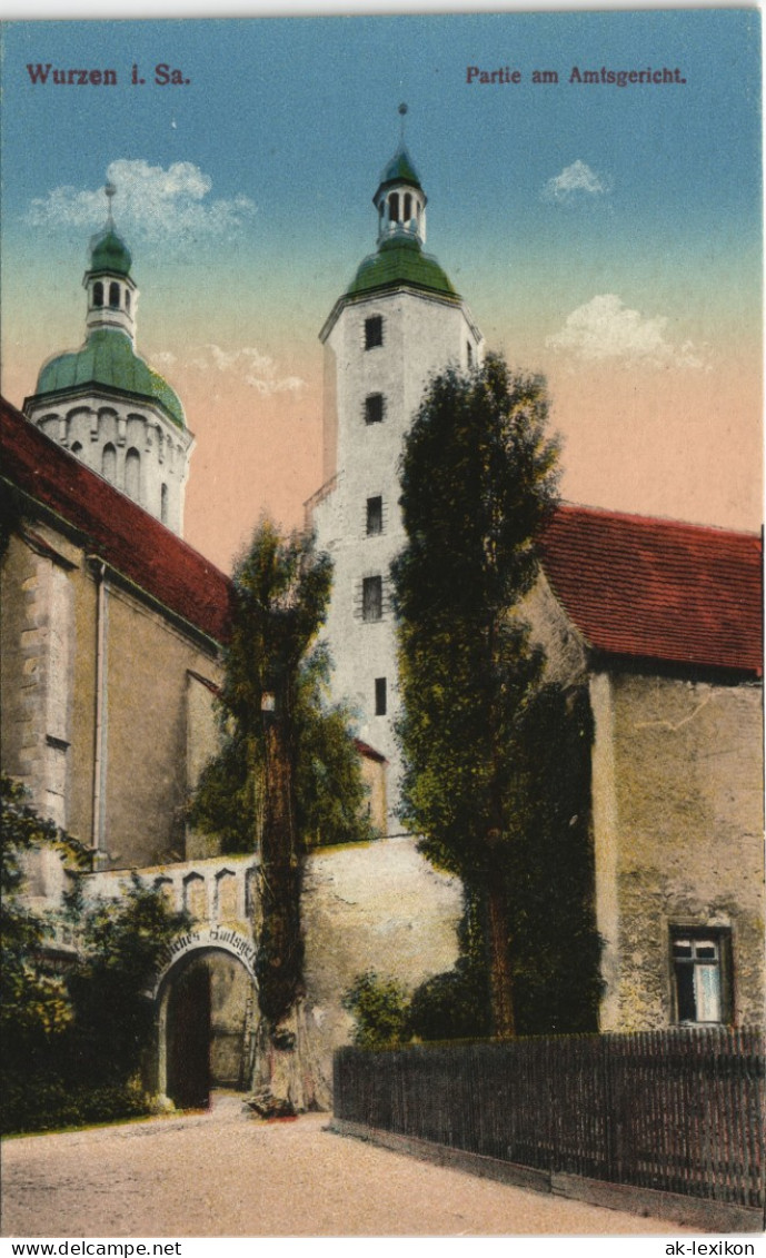 Ansichtskarte Wurzen Kirche. Amtsgericht 1914 - Wurzen