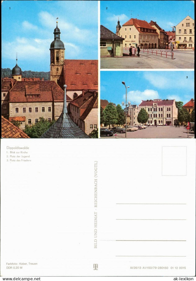 Ansichtskarte Dippoldiswalde Kirche, Platz Der Jugend, Platz Des Friedens 1979 - Dippoldiswalde