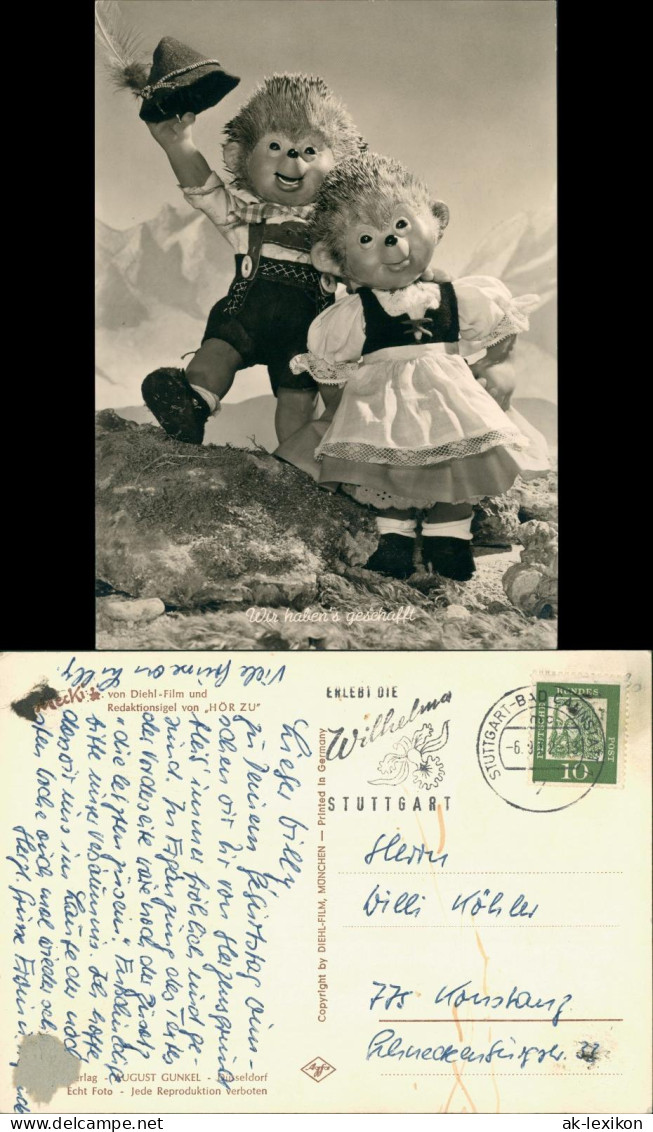 Ansichtskarte  Mecki (Diehl-Film) Mecki Und Seine Frau Wandern 1962 - Mecki
