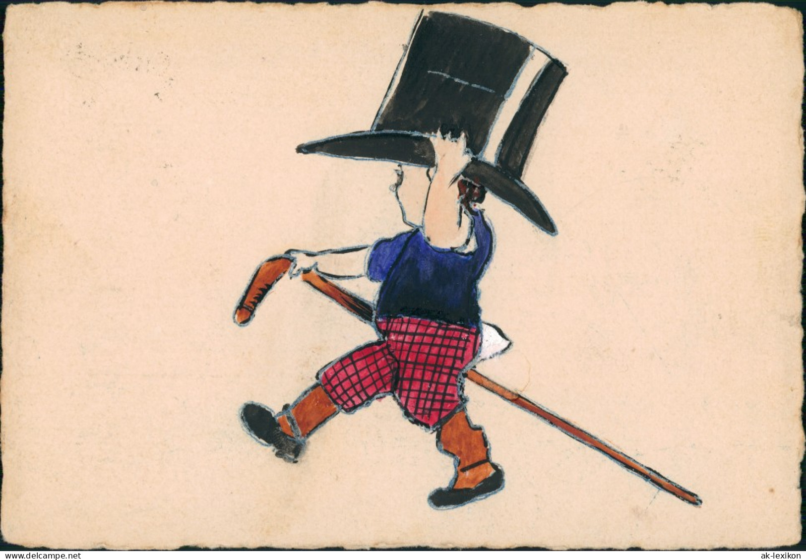 Menschen/Soziales Leben - Kinder, Junge Mit Zylinder Künstlerkarte 1923 - Abbildungen