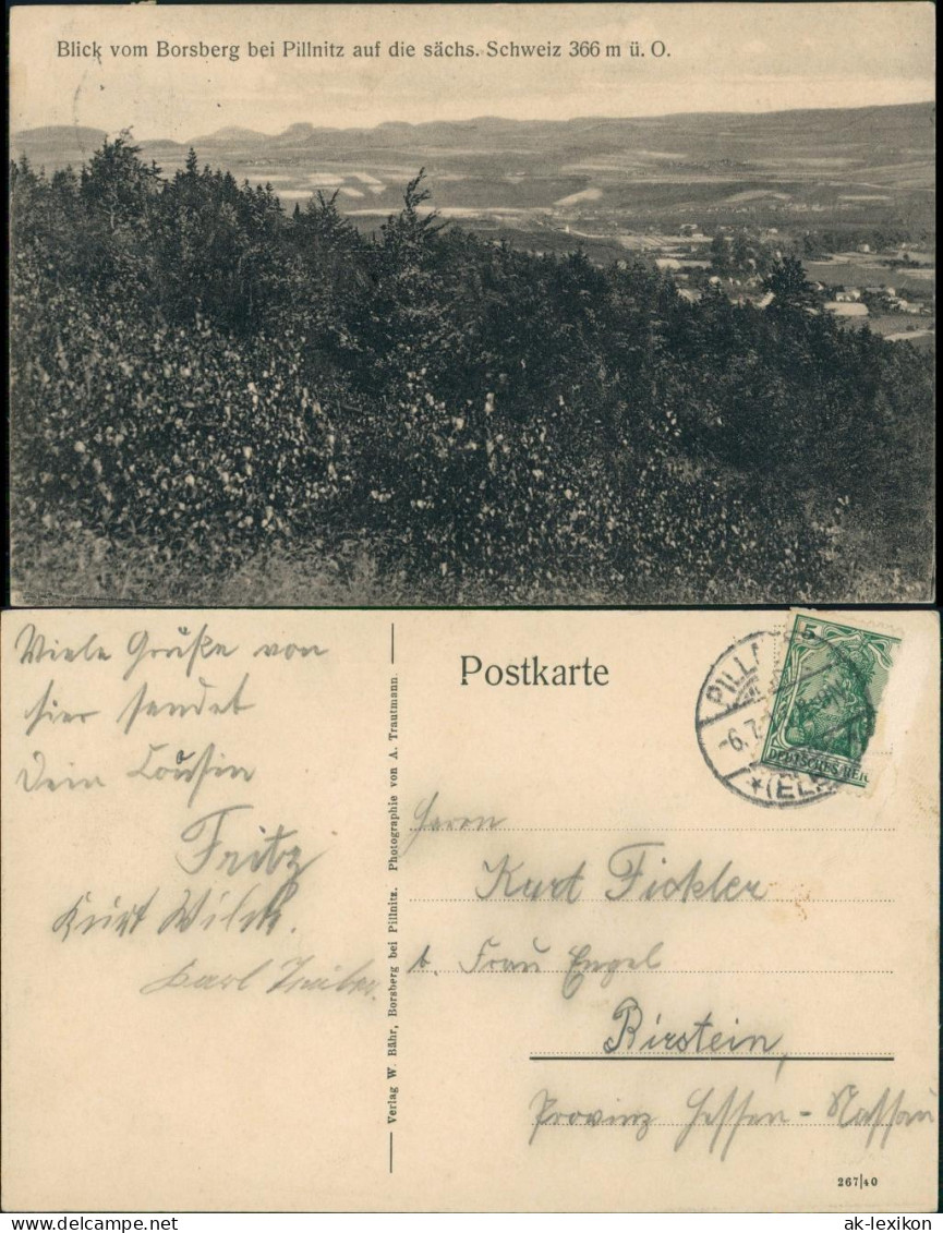 Pillnitz Blick Borsberg Auf Die Sächs. Schweiz 366 M ü. O. 1910 - Pillnitz
